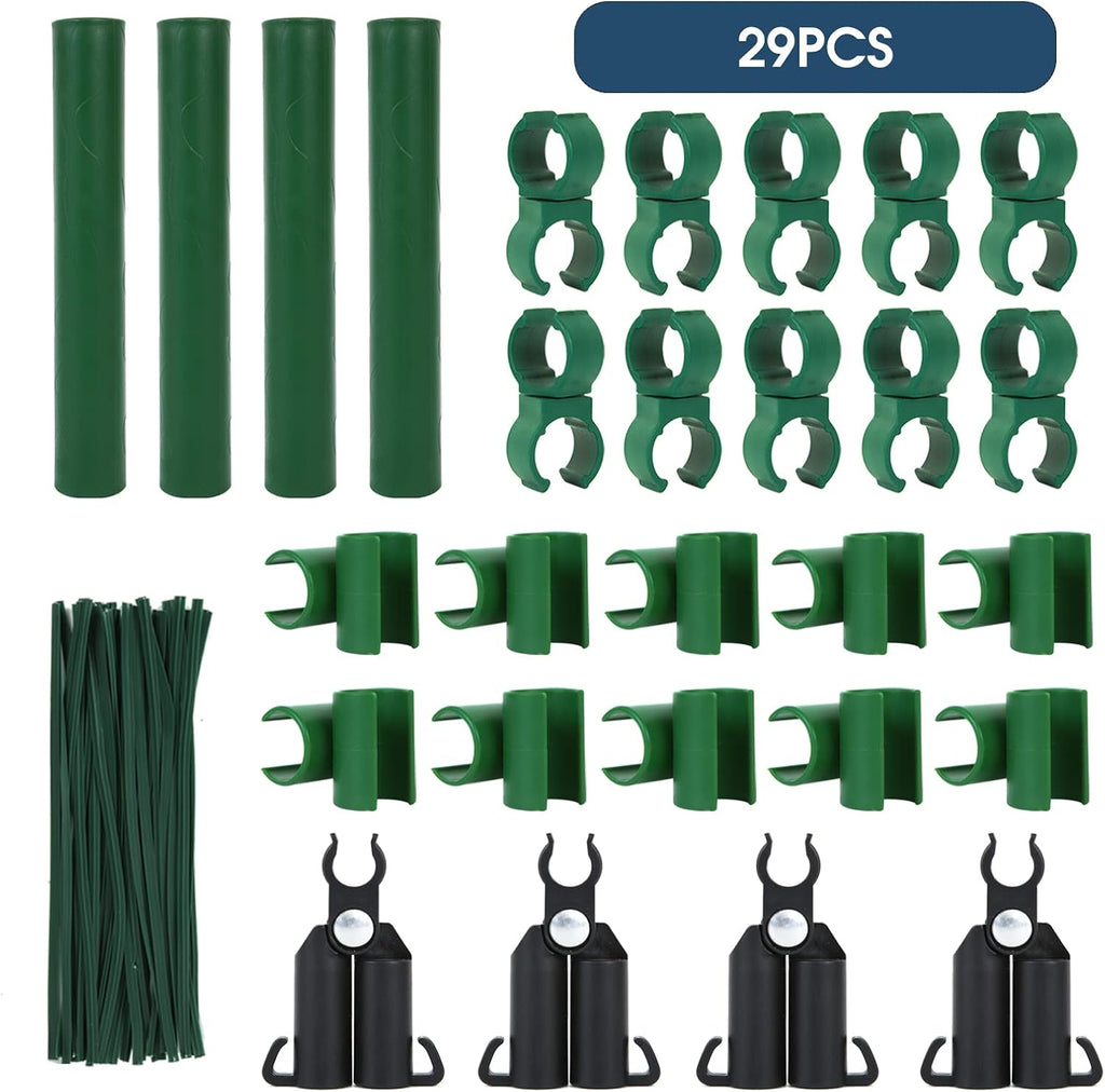 Adjustable Garden Stakes Connectors for 0.78" Rods | Plastic Plant Trellis Clips Connecting Joints for Tomato Cage