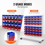 Plastic Storage Bins 24 Pack (5 x 4 x 3-Inch), Hanging Stackable Storage Organizer Bins, Heavy Duty Stacking