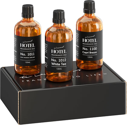 AirScent Hotel Diffuser Oil Gift Set - Beach Escape 3 Pack - 120 mL | Fragrance Oil Bottles for Ultrasonic and