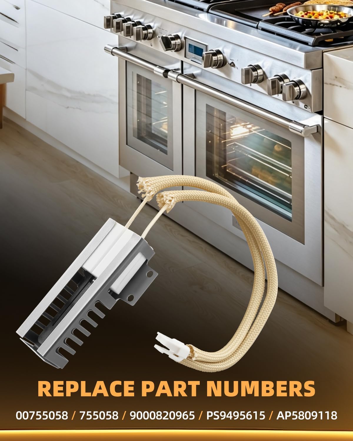 Upgraded 00755058 Gas Range Oven Ignitor Fit for Bosch Thermador