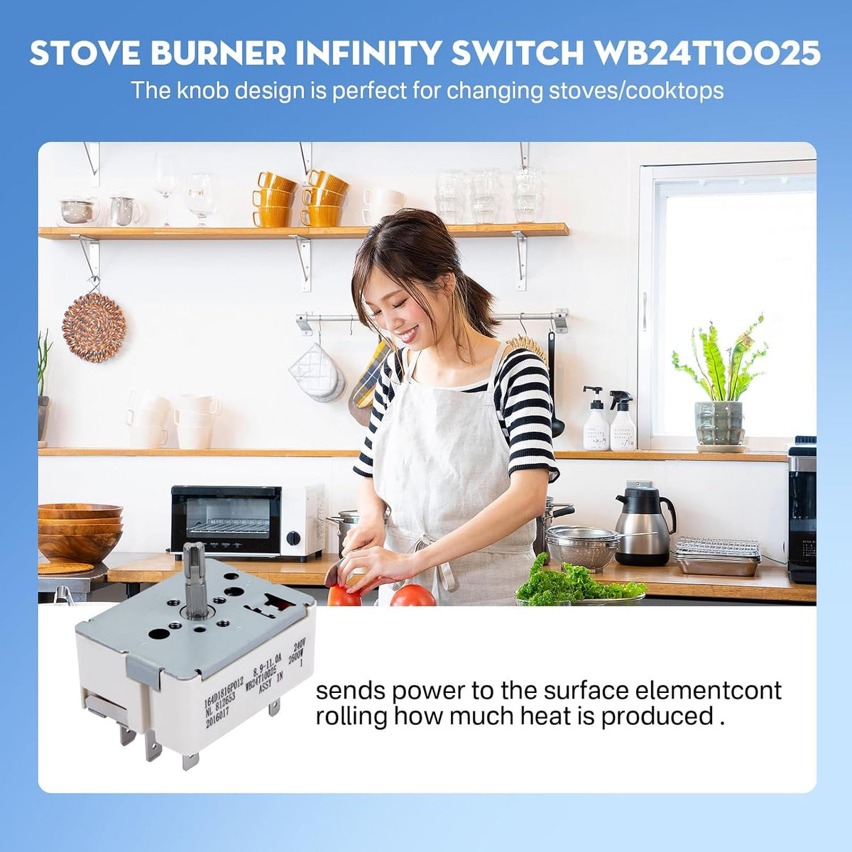 WB24T10025 Infinite Surface Burner Control Switch Fits GE Electric Range