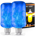 LED Flame Light Bulbs (2 Pack), 4 Modes Flickering Light Bulbs with Upside Down Effect, E26 Base Realistic LED Fire