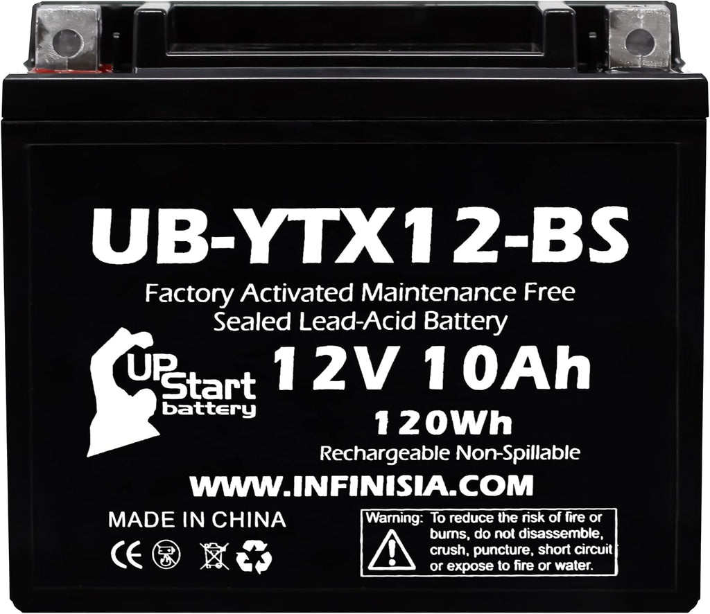 YTX12-BS 12V 10Ah Replacement for Replacement Factory Activated, Battery