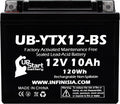 YTX12-BS 12V 10Ah Replacement for Replacement Factory Activated, Battery