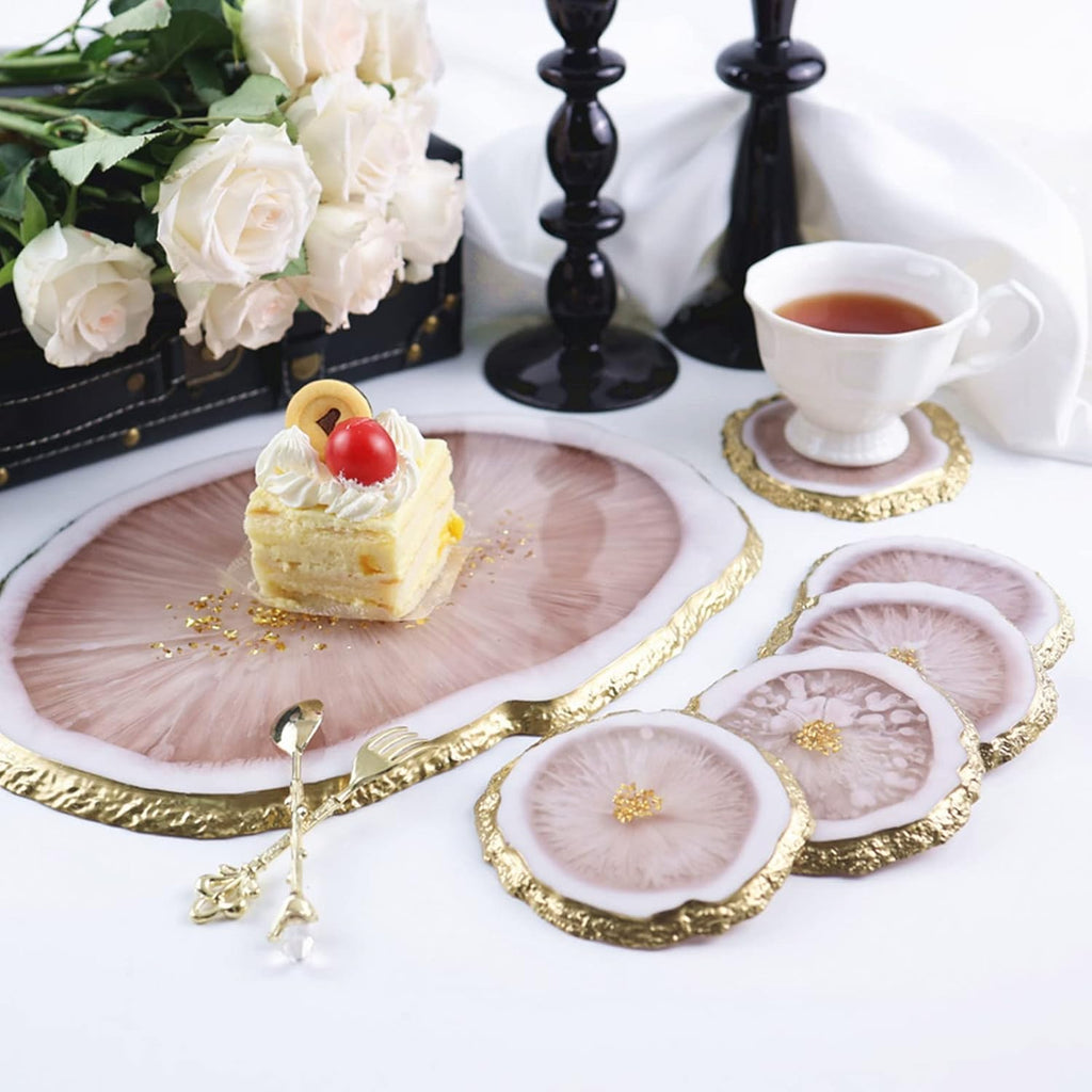 Resin Coaster Molds, Agate Geode Silicone Mold for Epoxy Resin Cup Mats, Home Decoration (4)