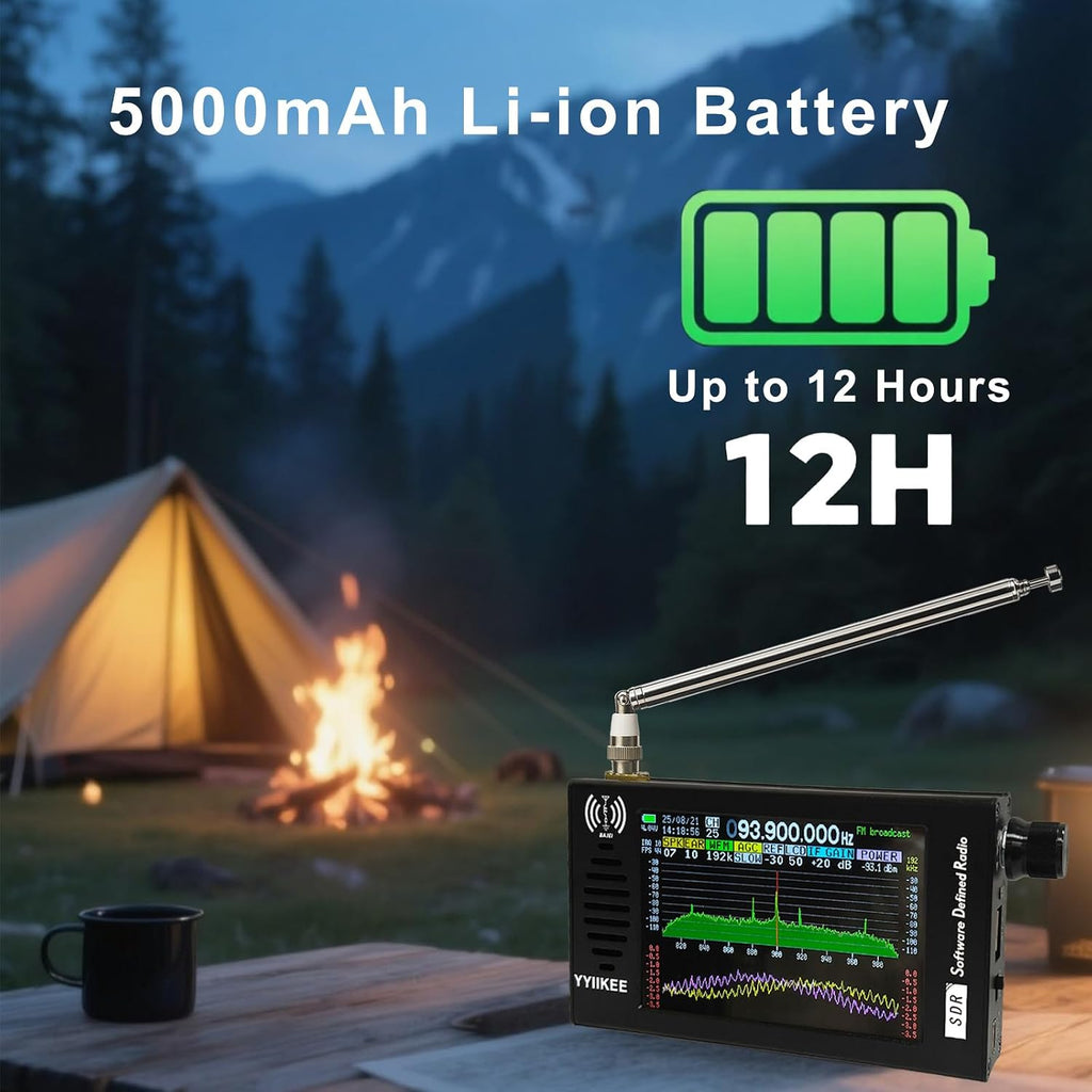 Portable SDR DSP Radio Receiver – 4.3” Touchscreen, 100KHz-149MHz, Full Band Shortwave, FM MW SSB CW HAM, 192kHz