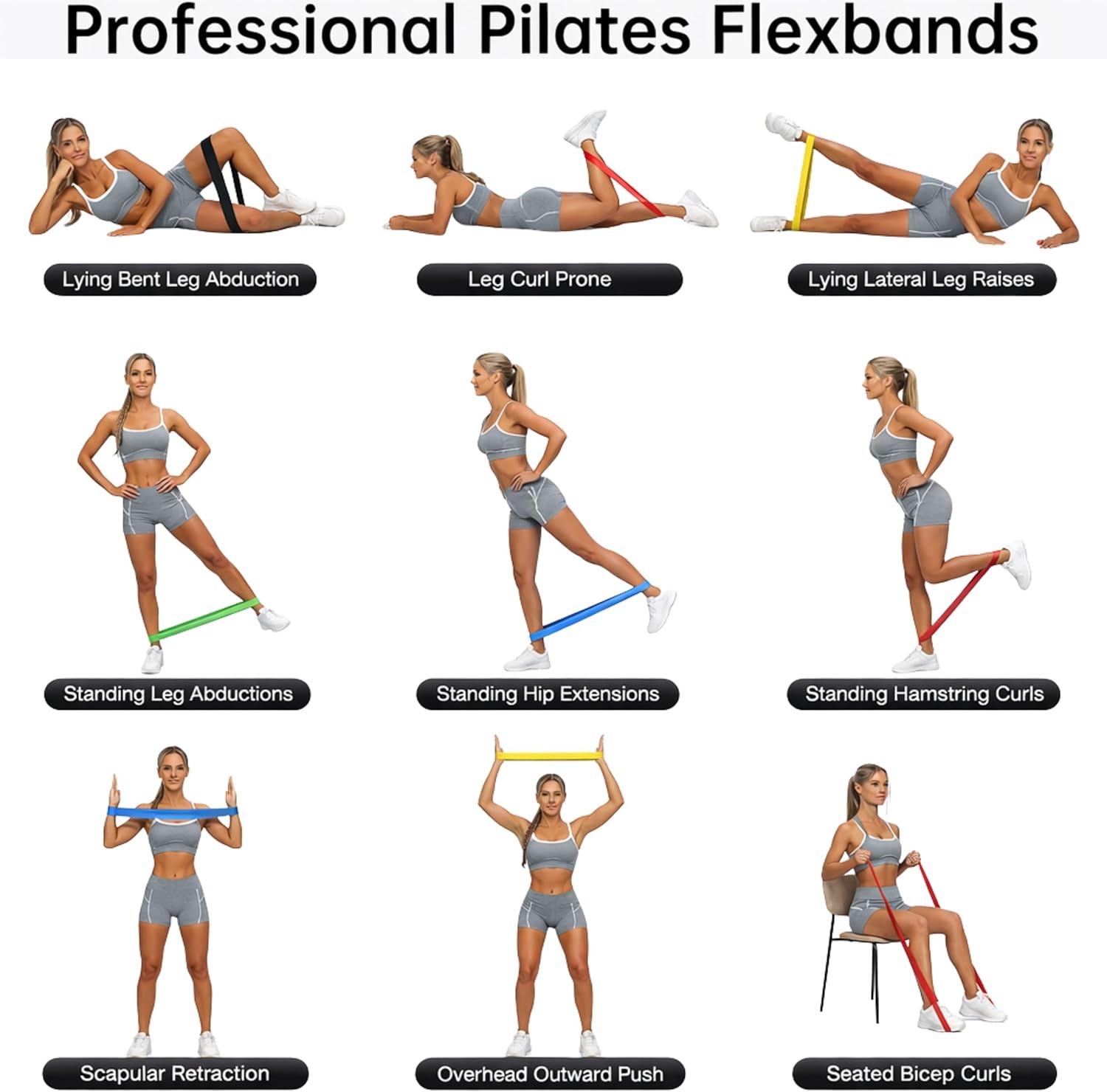 Fittest Pro by Limm Resistance Bands for Legs and Butt, Fabric Exercise Loop Bands Yoga, Pilates, Rehab, Fitness and