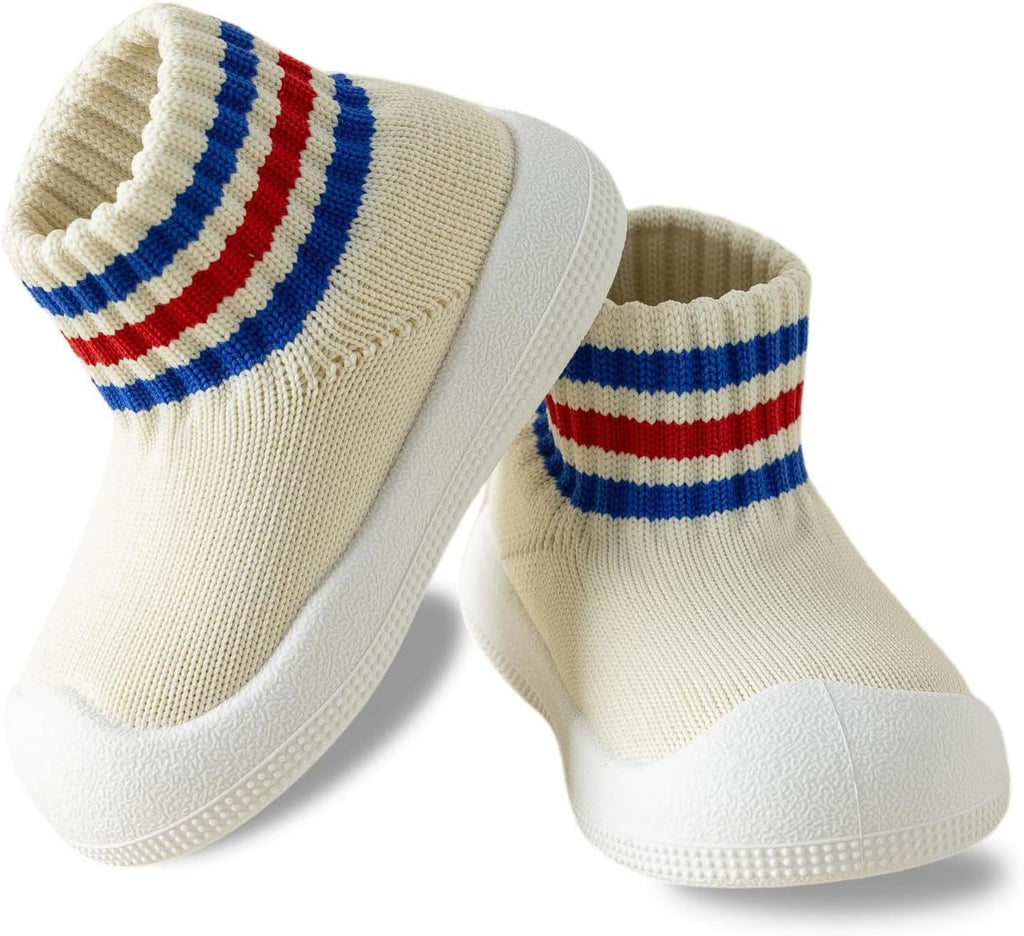 Baby Sock Shoes Toddler Walking Slippers with Soft Rubber Sole