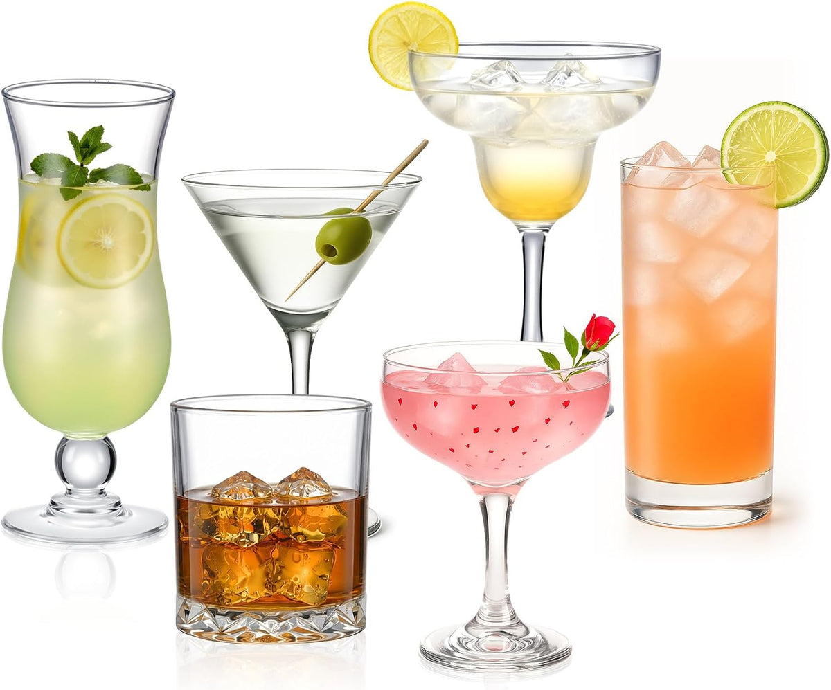 6 Set Cocktail Glasses Mixed Drinkware,6-piece Variety Set