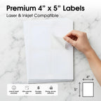 4" X 5" Matte White Printable Shipping Labels (250 Sheets, 1000 Stickers)