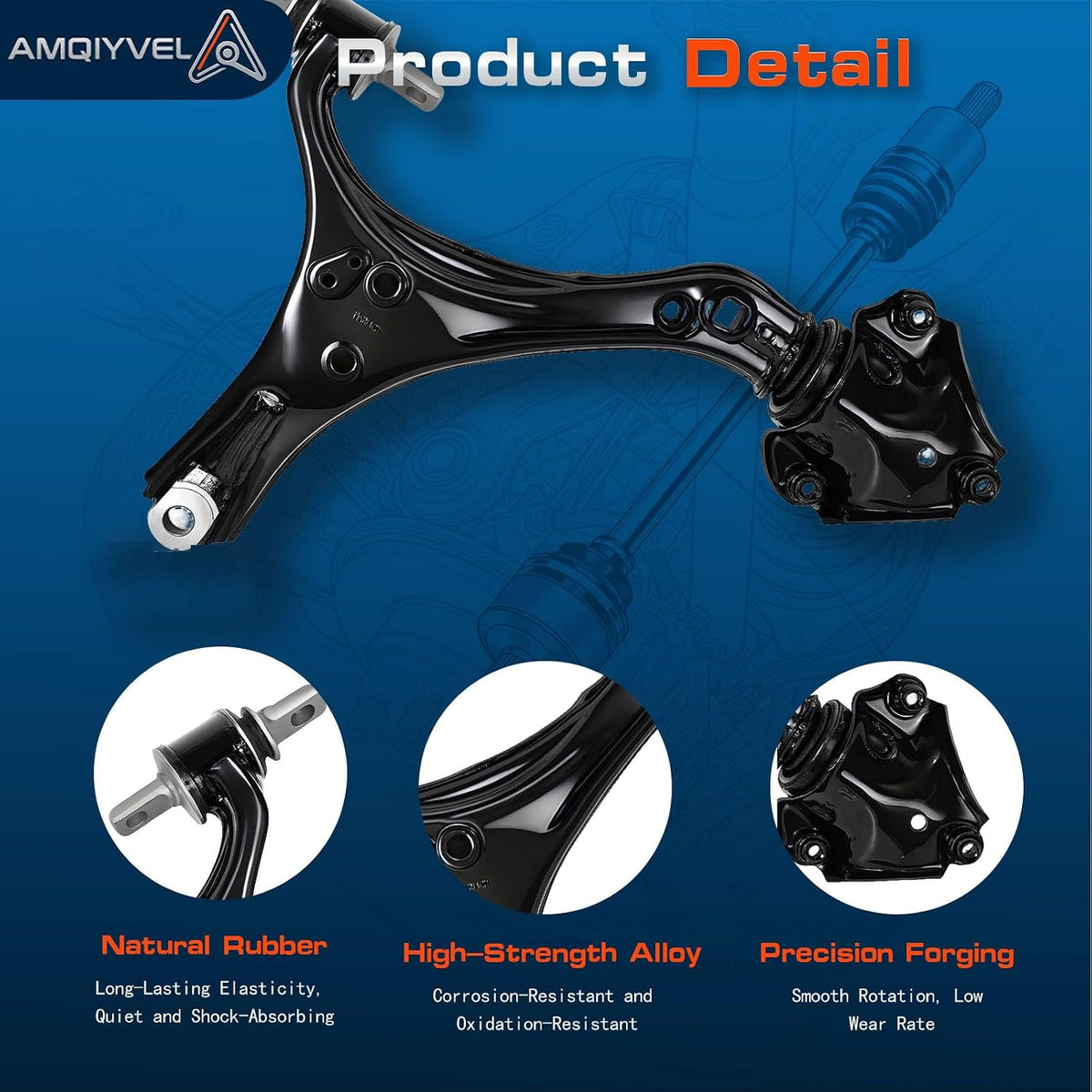 2Pcs Front Lower Control Arm Assembly Set Compatible with 2013-2017 Honda Accord, 2016-2020 Acura TLX, Driver & Passenger Side Replaces K642509 K642517