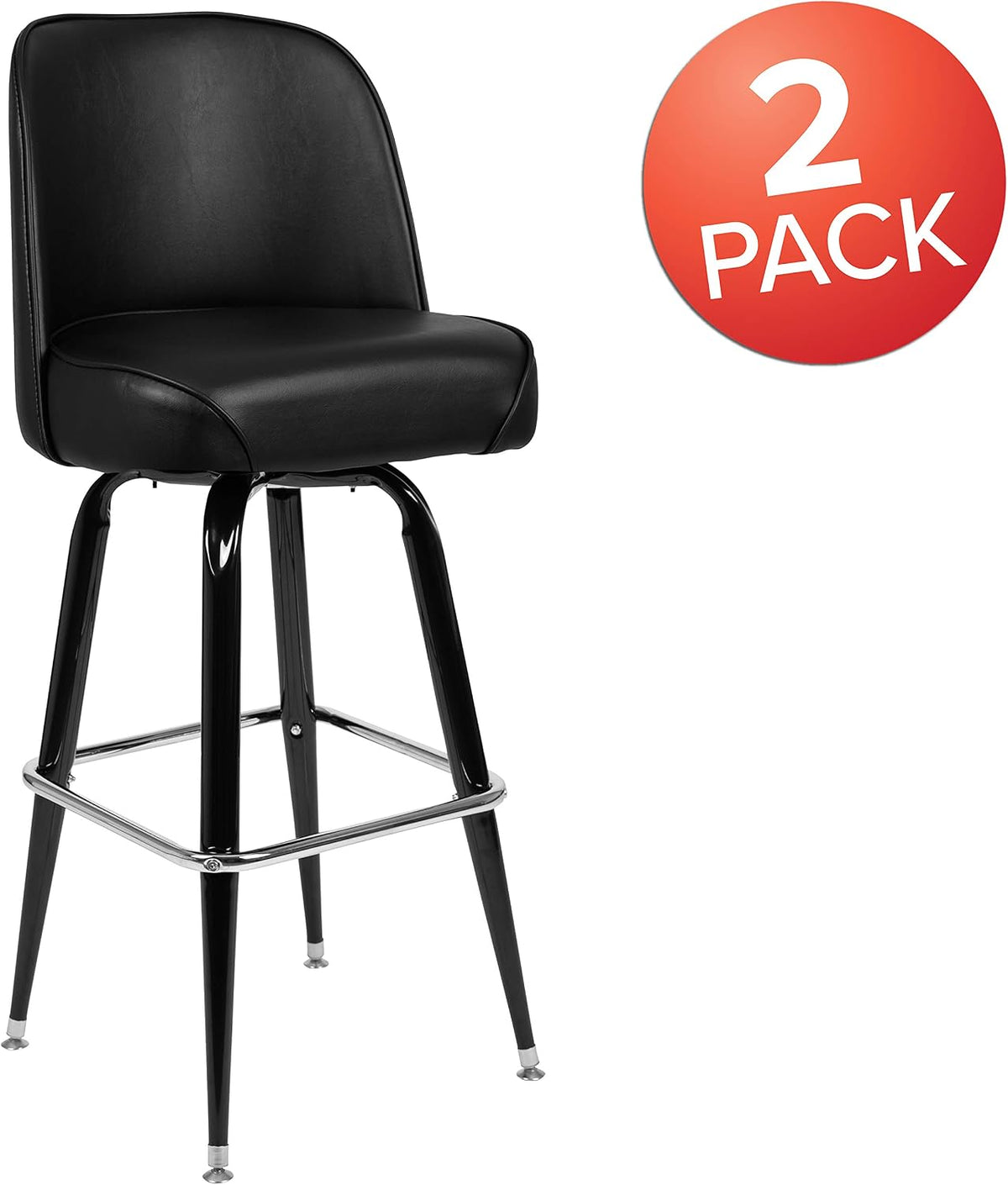 Bucket Seat Swivel Barstool, 2-Pack