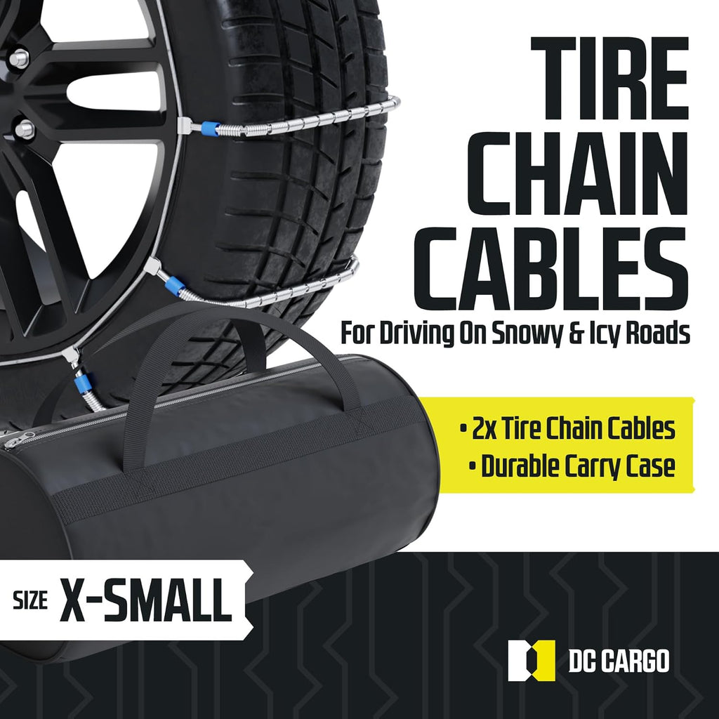 Tire Chain Cables For Snow & Ice, Fits Passenger Cars & Some SUVs, Constructed to Provide Maximum Traction & Grip