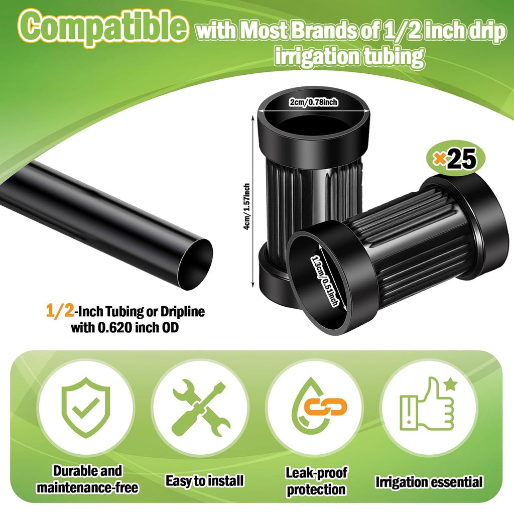 Pangda 25 Pack Drip Irrigation Compression Coupling, Compression Coupling