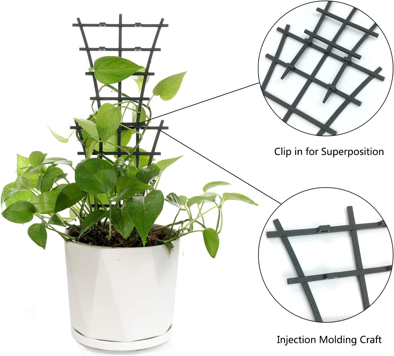 Plant Trellis Indoor, 6Pcs Stackable Plant Trellis for Climbing Plants Indoor, Small Plant Climbing Trellis for