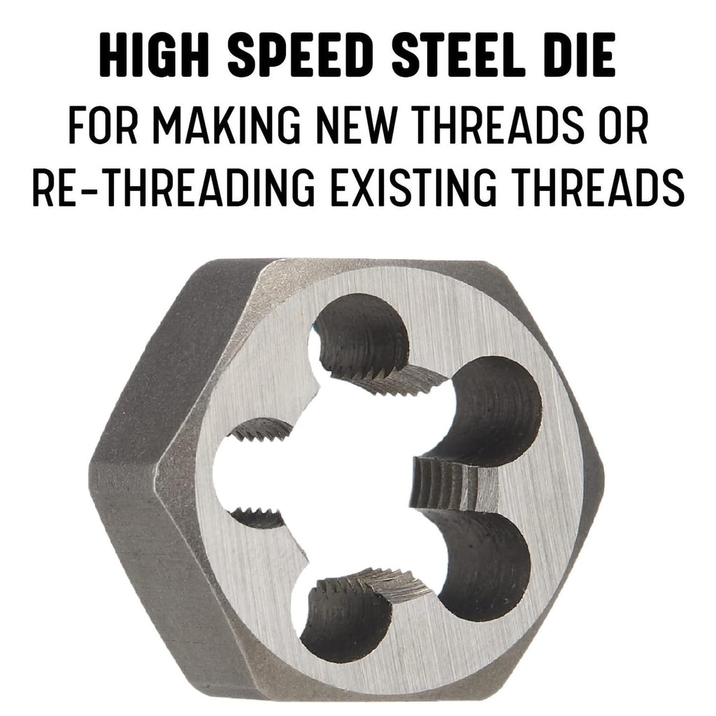 Drill America 1/2"-13 High Speed Steel Hex Die, DWT Series