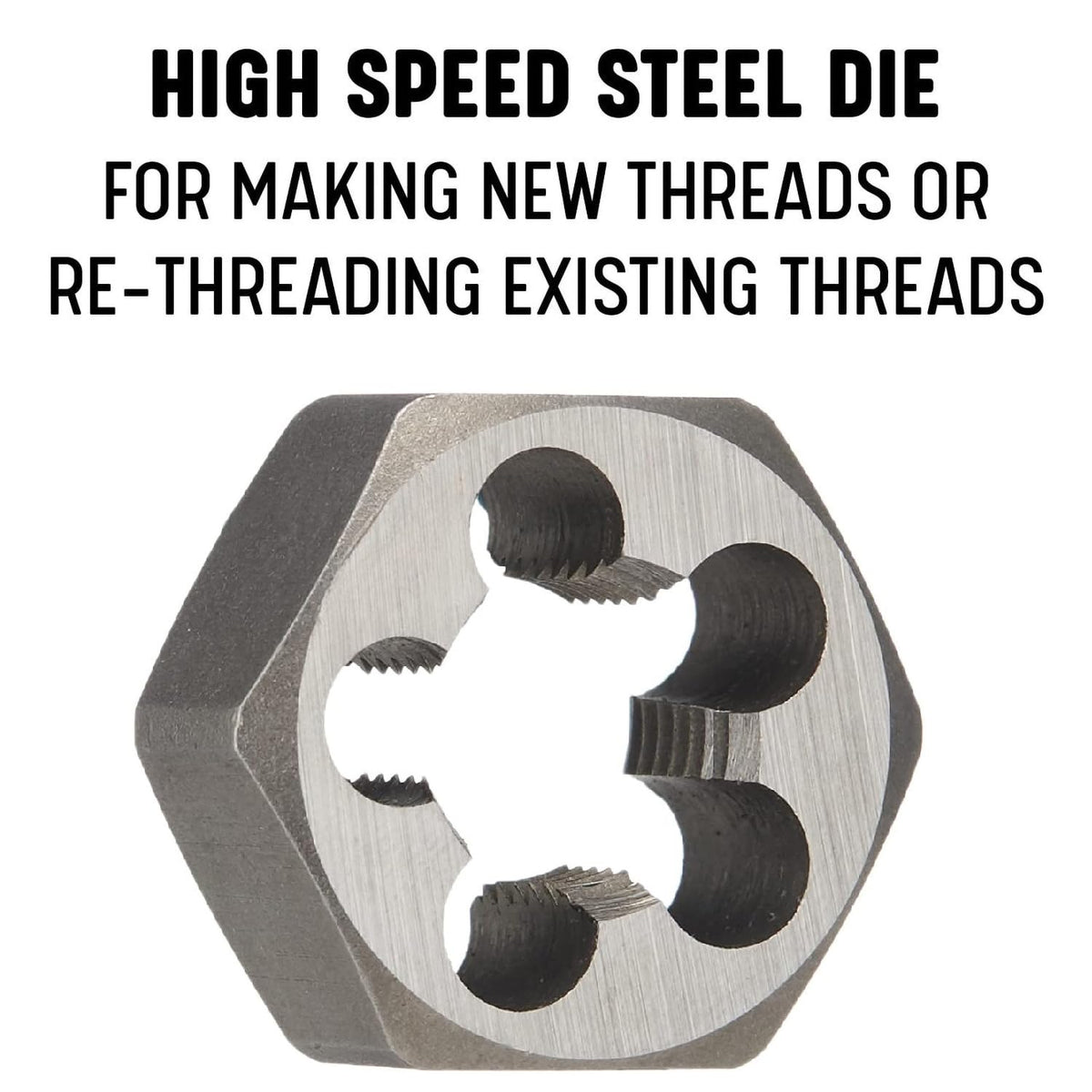 Drill America 1/2"-13 High Speed Steel Hex Die, DWT Series