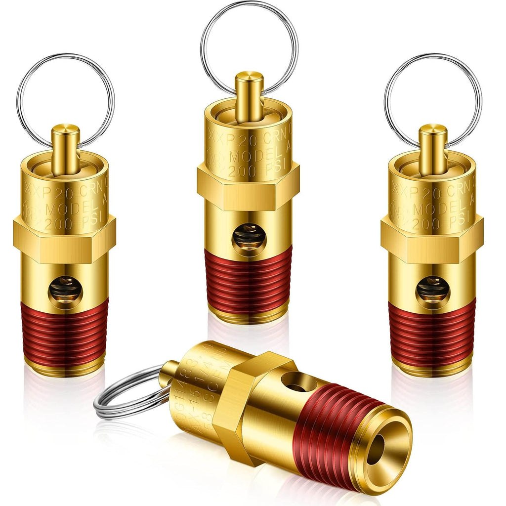 4 Pcs 1/4 Inch Npt(M) Air Compressor Check Valve, Pressure Relief Valve