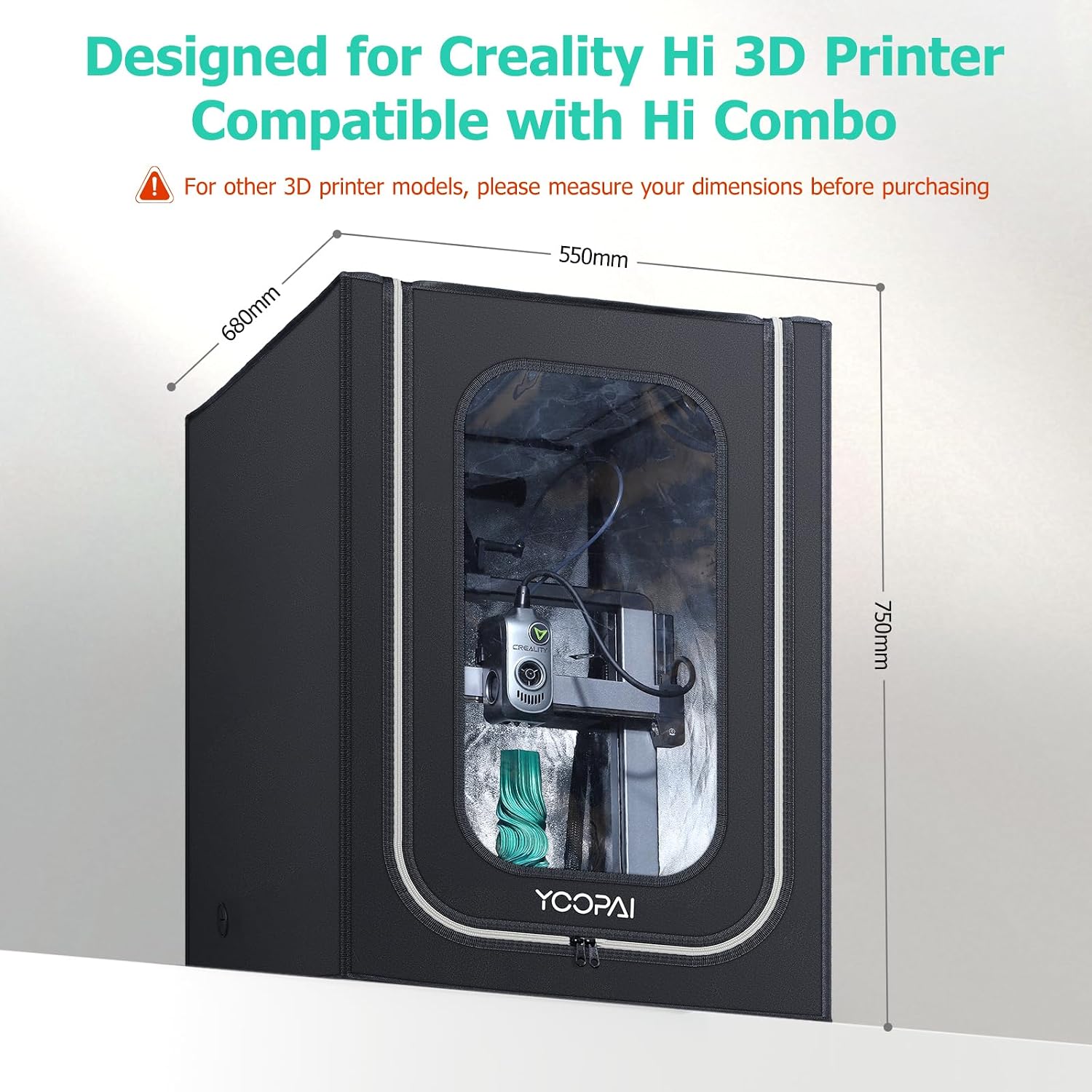 3D Printer Enclosure with LED Light+Low Noise Exhaust Fan