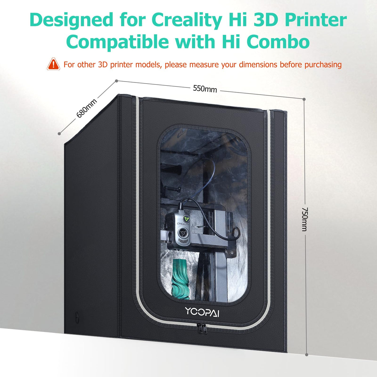 3D Printer Enclosure for Creality Hi/Hi Combo with LED Light