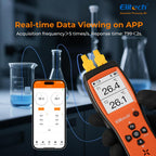Elitech Bluetooth Thermocouple Thermometer Digital Temperature Data Logger K-Type, APP Real time Data, 5000 Points Capactiy(Optional),OTA Remote Firmware Upgrade, ADJ Compensation, 2 Channels HVAC Lab