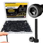 M3x25mm Screws 210pcs Hex Socket Cap 12.9 Steel Black Zinc Half Thread