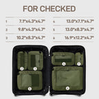 TripCozy Compression Packing Cubes, 6 Set, Olive Green