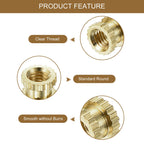 uxcell M3 x 4mm(L) x 5mm(OD) Female Thread Brass Knurled Threaded Insert Embedment Nuts, 180Pcs