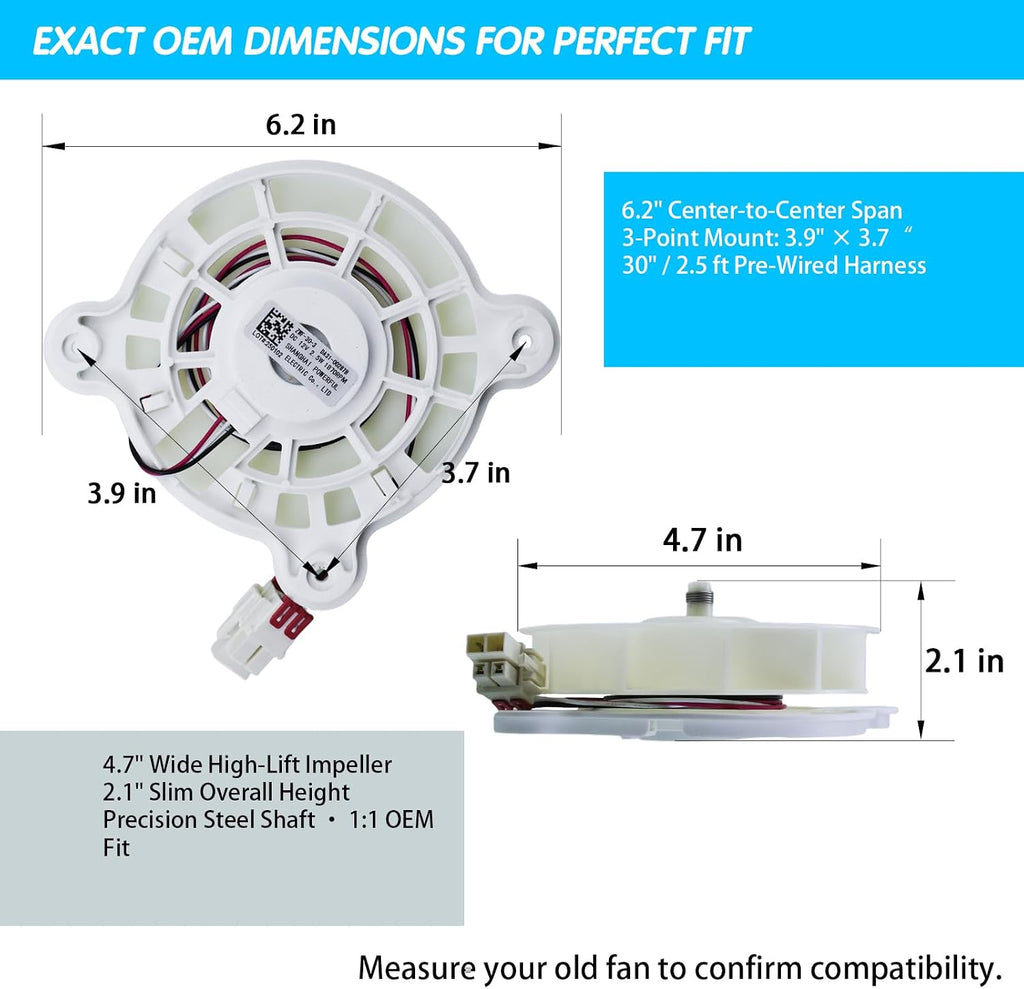 RF28T5001SR RF28T5001SG RF28K9380SR RF28K9070SG Fridge Evaporator Fan Motor