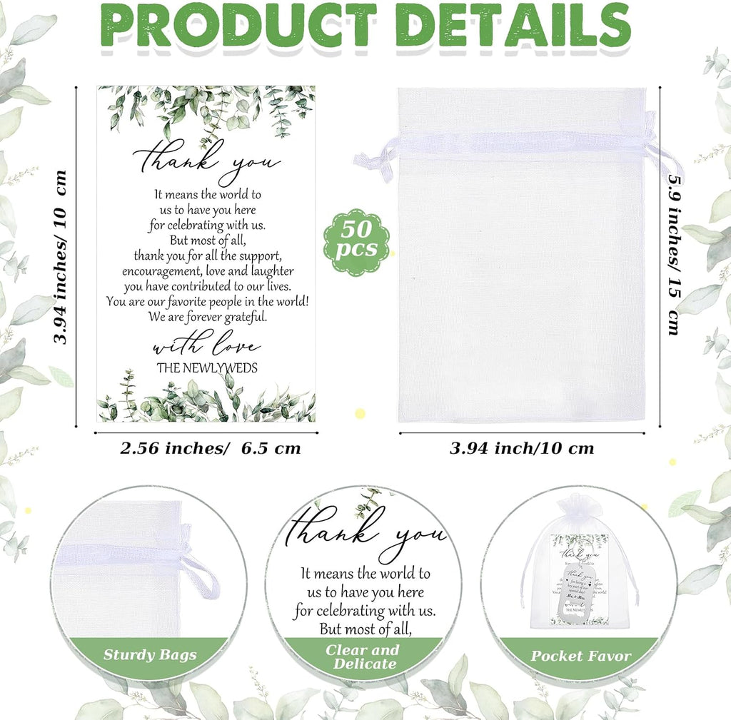 50 Sets Wedding Favors for Guests, Thank You Gifts for Guests