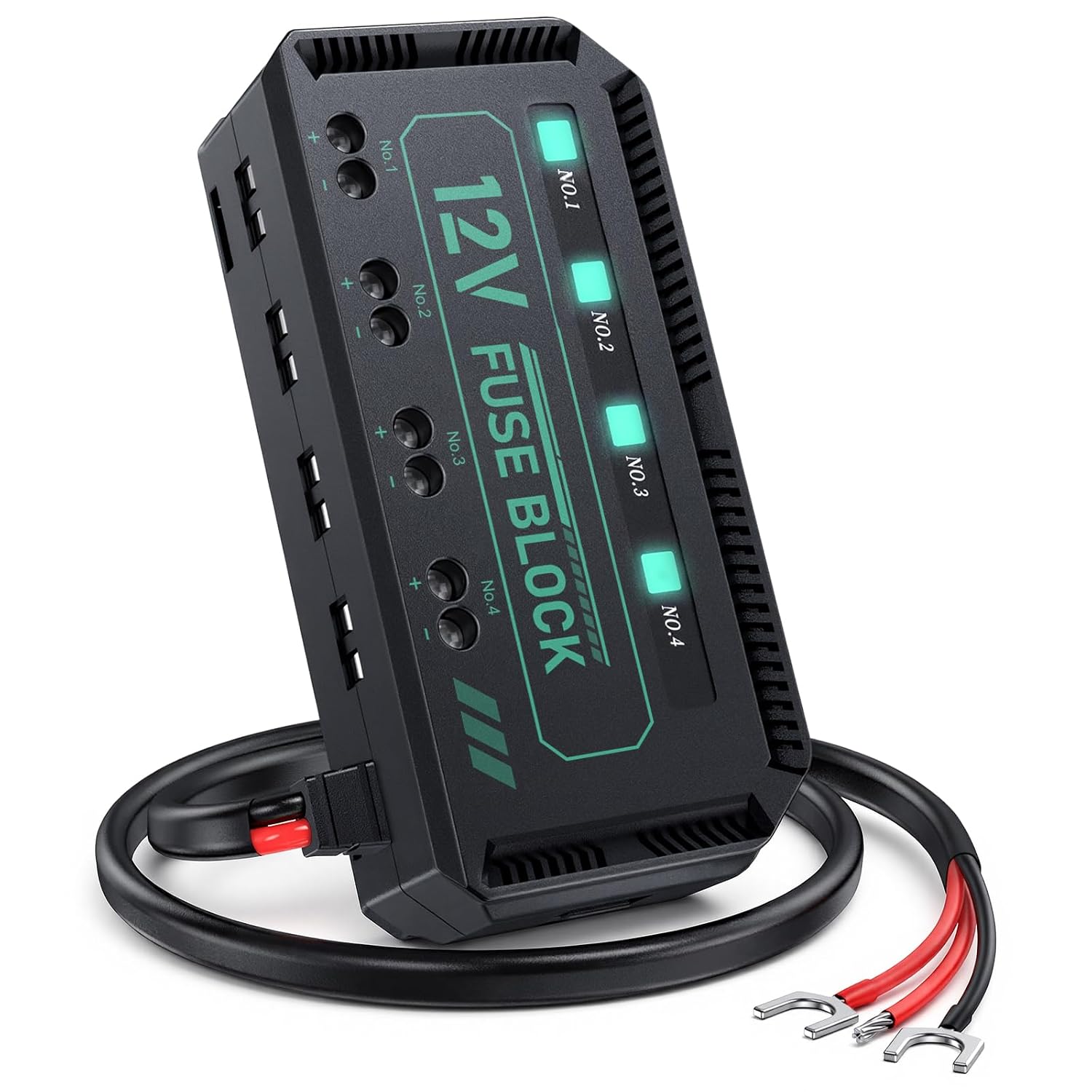 12V Fuse Block, Universal 20A Relay Box Kit with 4 Circuits Low Profile Mini Blade Fuse Holder, Battery Fuse Box