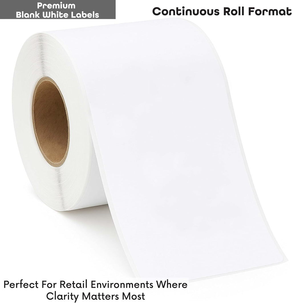 Globe Ishida Scale Label GL-4680 Continuous Label Roll | Replacement Printing Labels | Blank Labels Roll | 12 Rolls