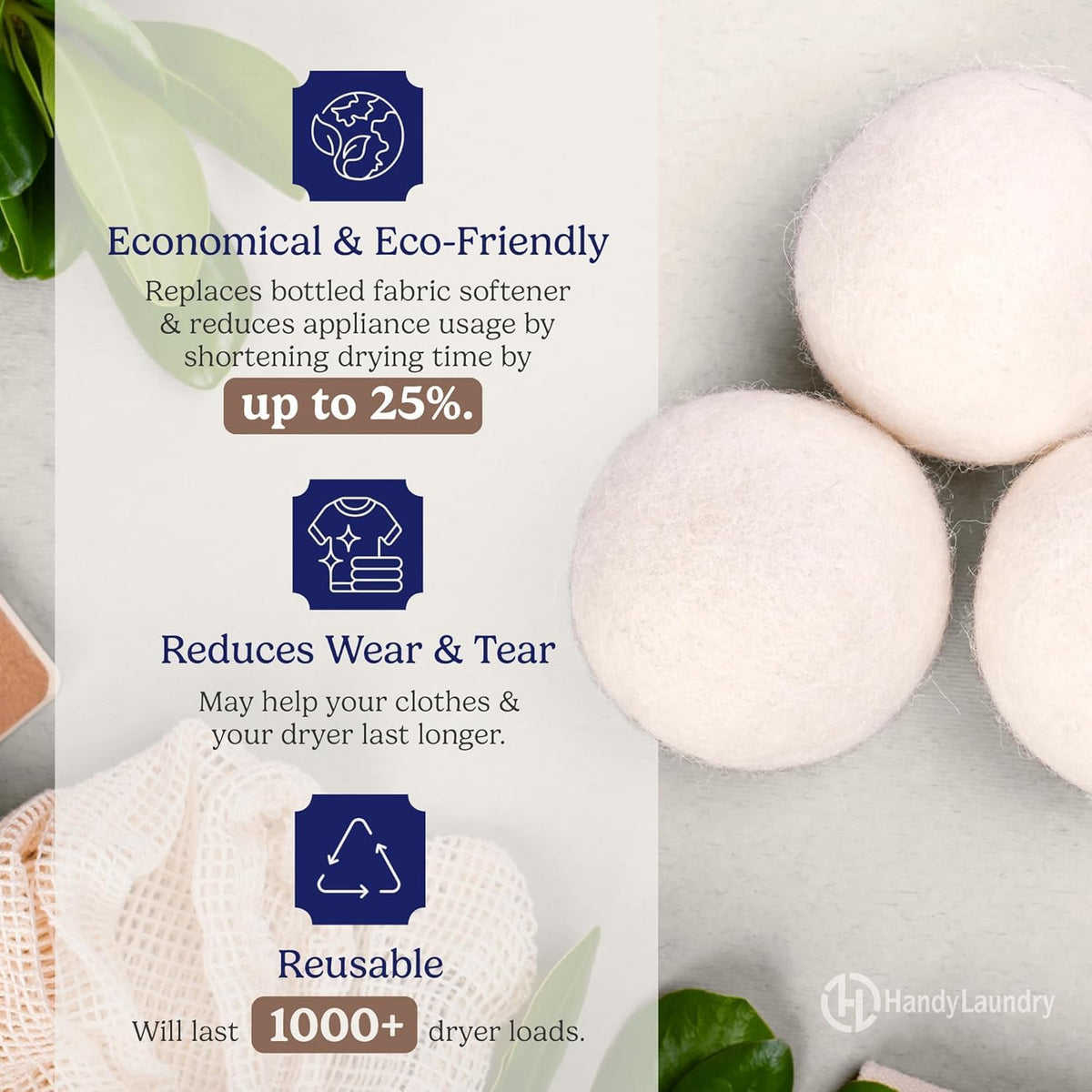 Wool Dryer Balls 12-Pack, Reusable Natural Fabric Softener