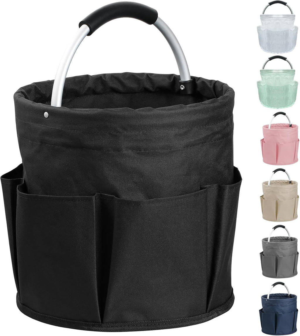 17L Cleaning Caddy with Handle and 6 Pockets, Foldable Cleaning Supply Caddy, Portable Shower Caddy in 600D Oxford