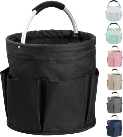 17L Cleaning Caddy with Handle and 6 Pockets, Foldable Cleaning Supply Caddy, Portable Shower Caddy in 600D Oxford