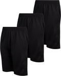 Boys Basketball Shorts 3 Pack Performance Active Mesh Shorts | Breathable Quick-Dry Feel, Elastic Waist with Pockets