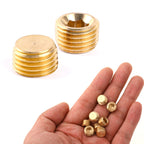 1/8" NPT Male Plug Fitting Set, 10 PCS Brass Plug Hex Counter Sunk Plug for Closing the End of, Internal Hex Socket Thread Socket Plug Kit