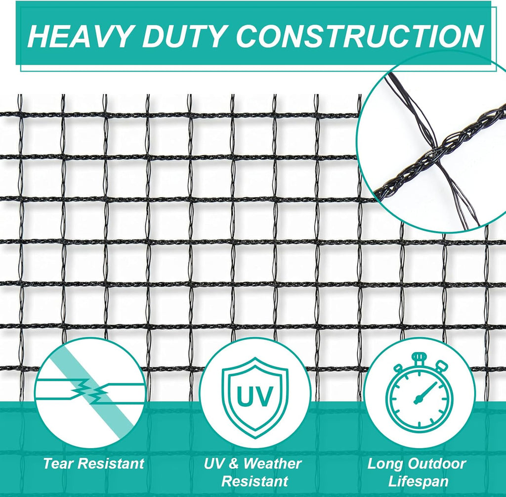 7.5ft*100ft Deer Fence Netting, Heavy Duty HDPE Mesh Animal Barrier, Black