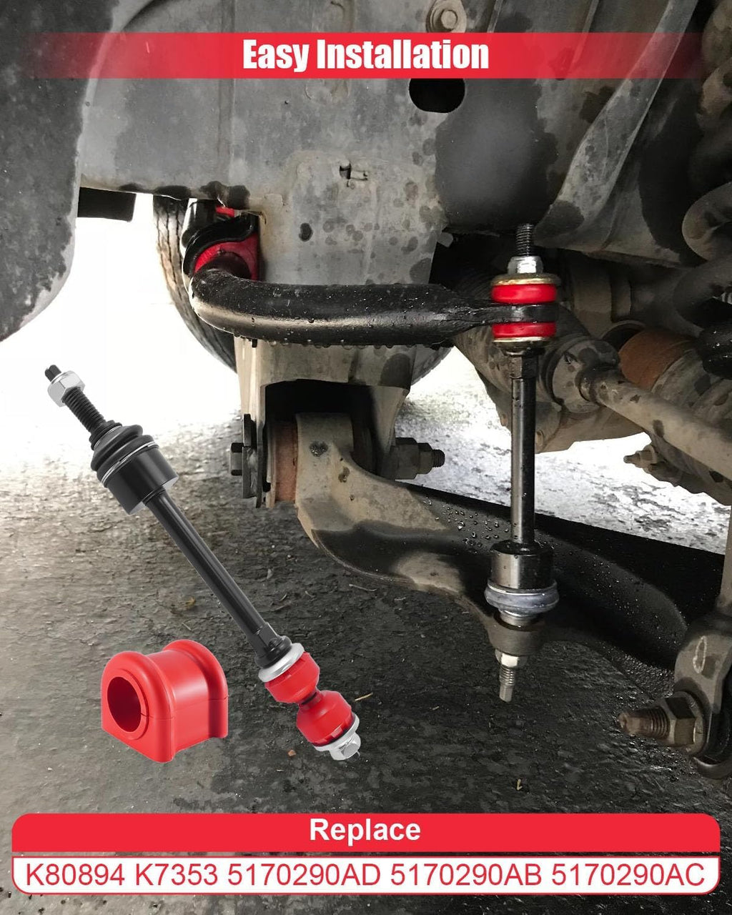 Front Sway Bar Link and Bushing Kit Fit for Ram Classic 1500 4WD 2006-2024