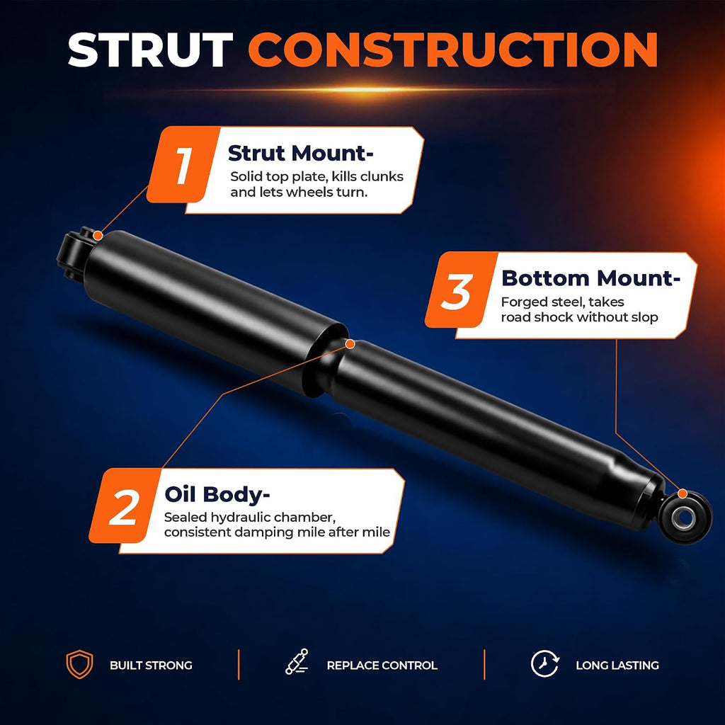 KUIPERAUTO Front and Rear Complete Shock Absorbers Struts Assembly Set 344381 344384 37178 Compatible for 2002-2006 Chevy Tahoe Avalanche Suburban/GMC Yukon Yukon XL Shocks strut Replacement 4PCS