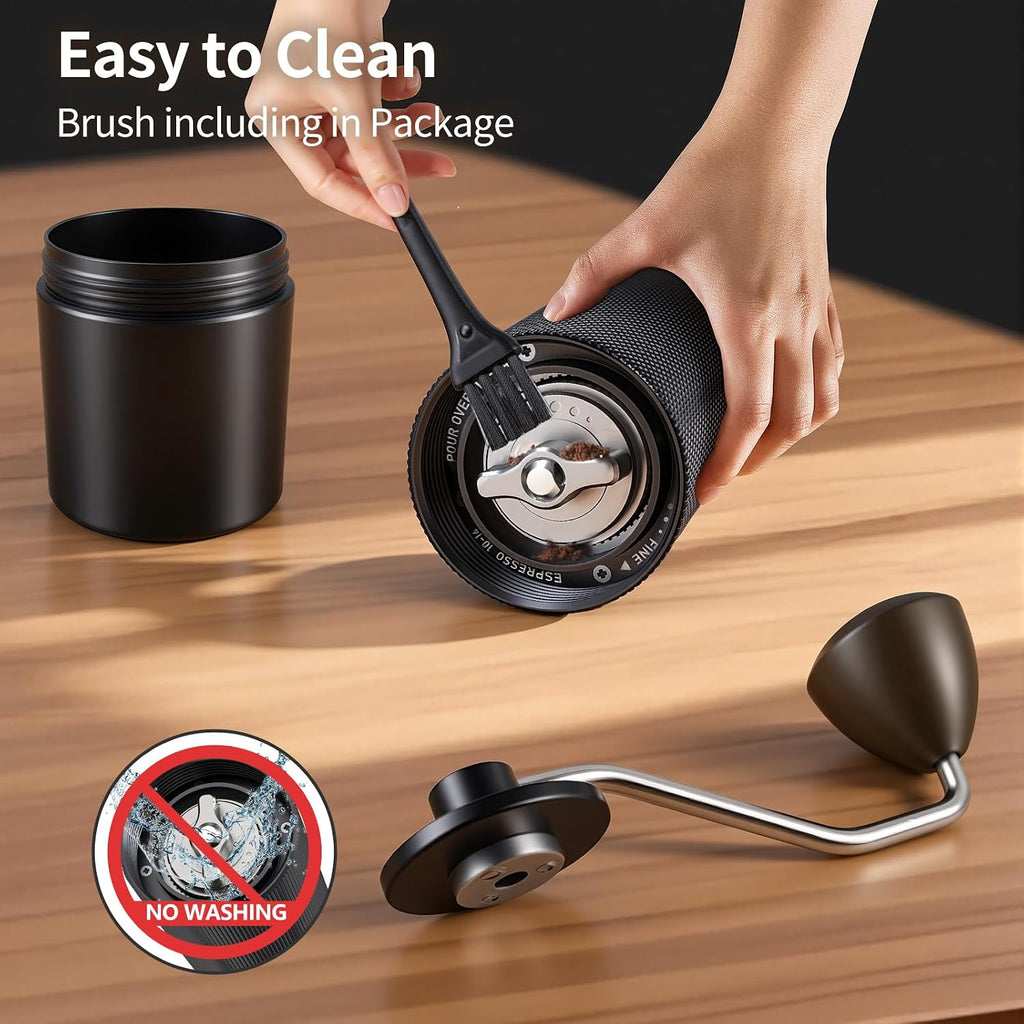 Manual Coffee Grinder, Portable Hand Coffee Mill - 25g Capacity | CNC Stainless Steel Conical Burr, Internal
