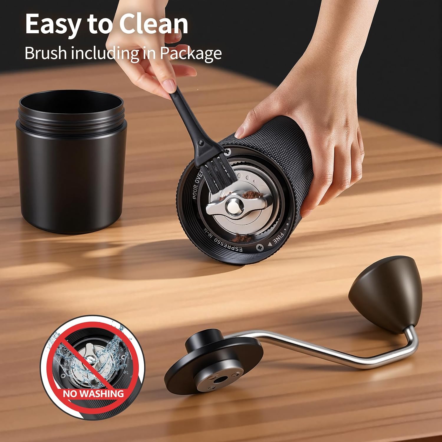 Manual Coffee Grinder, Portable Hand Coffee Mill - 25g Capacity | CNC Stainless Steel Conical Burr, Internal