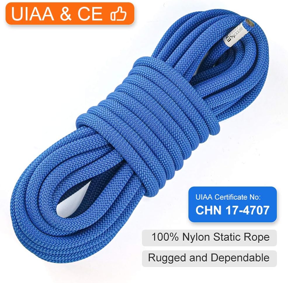 Outdoor Climbing Rope 10M(32ft) 20M(64ft) 30M(96ft) 50M(160ft) 70M(230ft) 152M(500FT) 352M(1000FT) Static Rock
