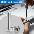 570Pcs Phillips Pan Head Nuts and Bolts Assortment Kit#6-32#8-32#10-24