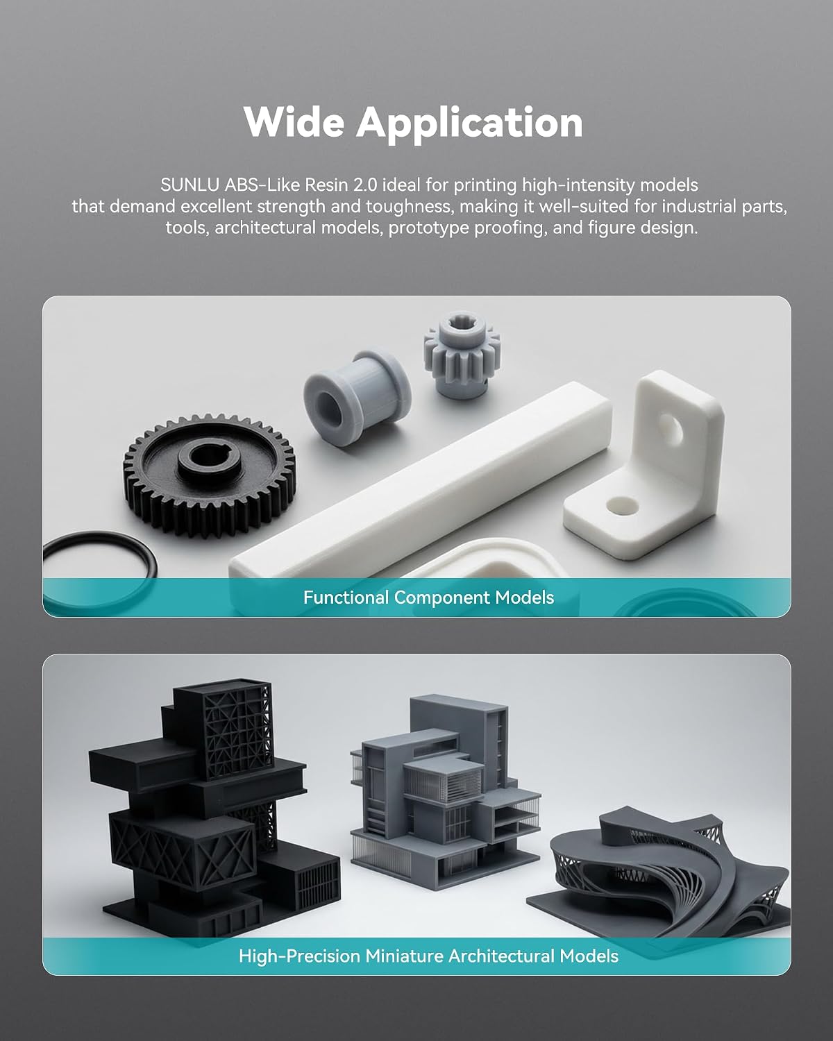 ABS-Like 3D Printer Resin 2.0, Smooth Matte Surface, Perfect for high-Detail Models, 405nm UV Photopolymer Resin