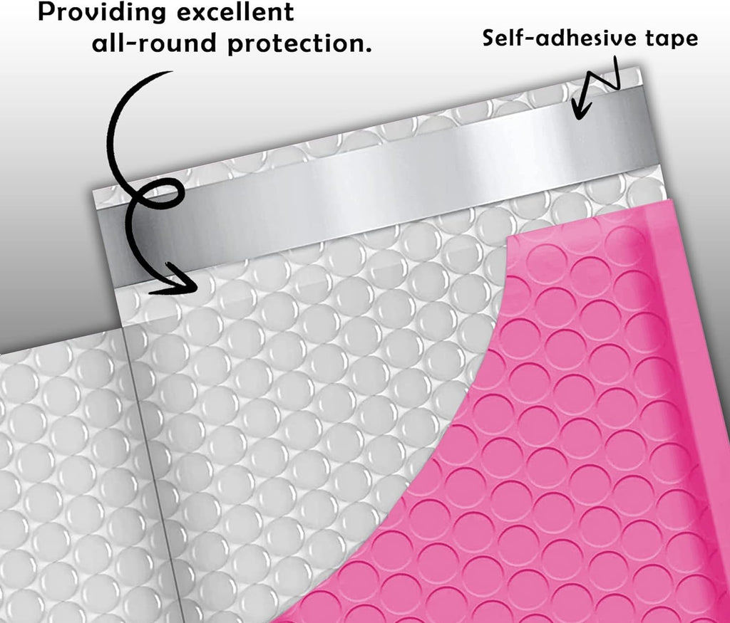 Hot Pink Poly Bubble Mailers 4x8 50 Pack Usable 4x7