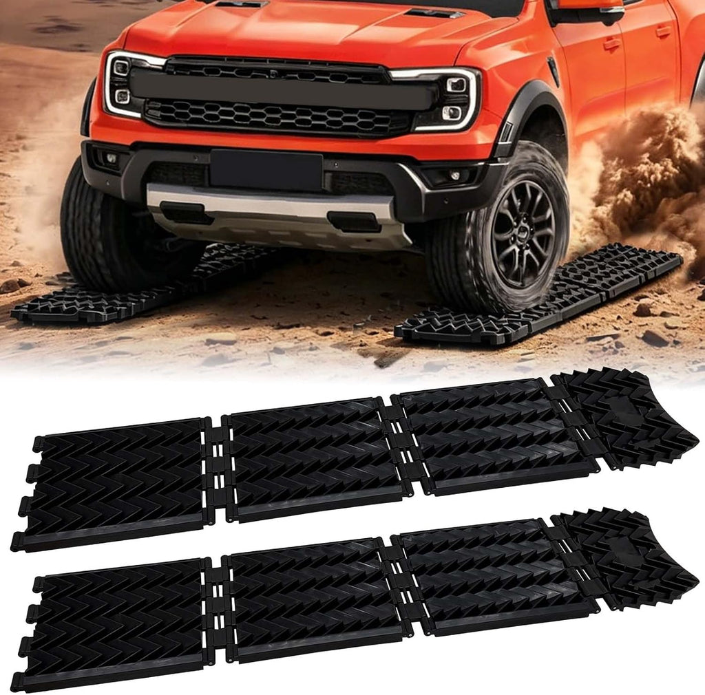 Tire Traction Pad Foldable Mats, Portable Recovery Track Boards for Off Road 4X4 Snow, Ice, Sand,Emergency Tire