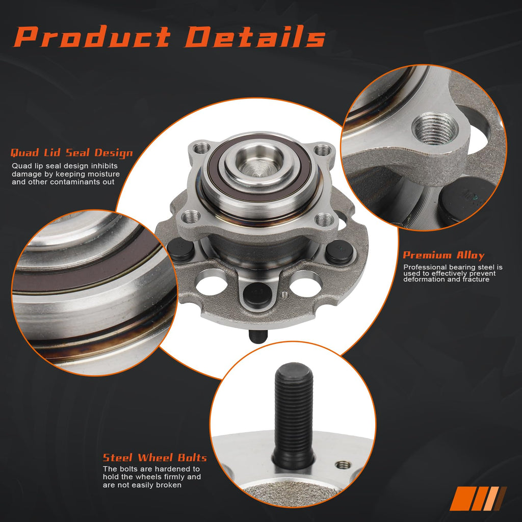 DRIVESTAR 512320 Rear Wheel Bearing and Hub Assembly, 5 Lugs W/ABS