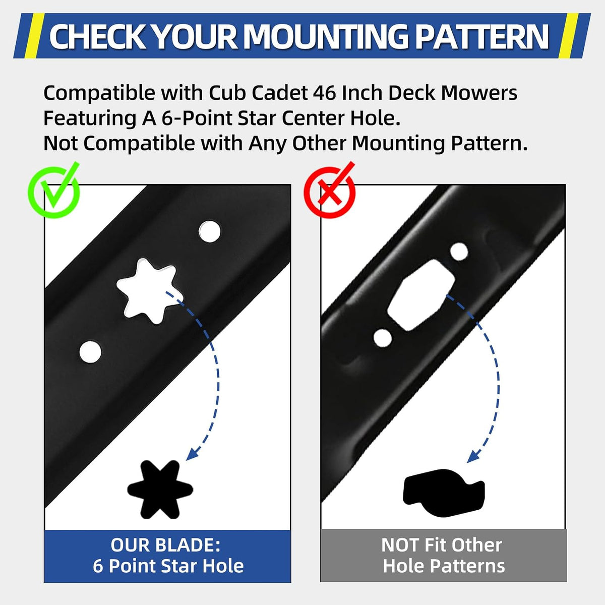 GICOOL 942-04290 Mulching Mower Blades for Cub Cadet 46 Inch Mowers