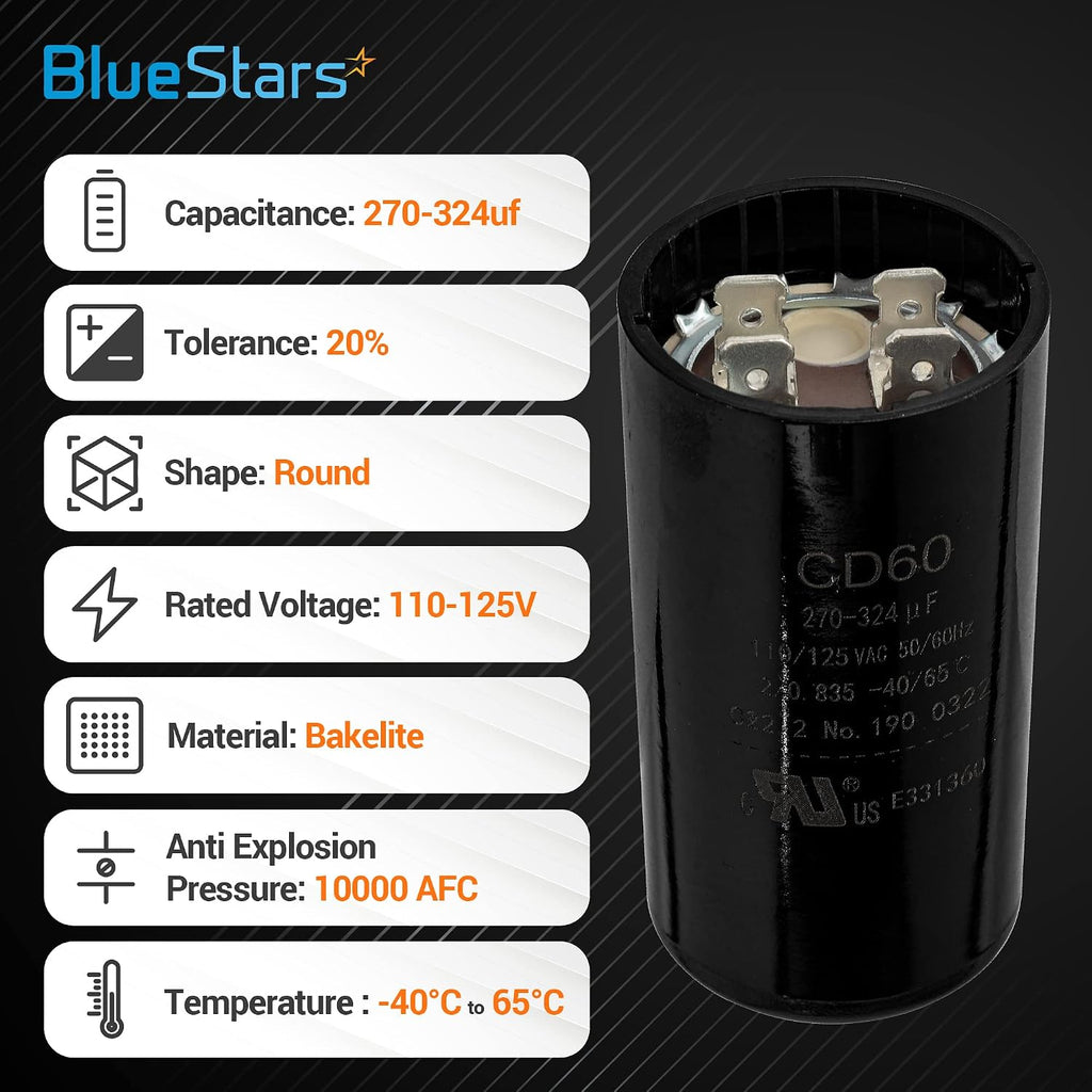 [Universal Fit] BlueStars 270-324 uF MFD 110-125 VAC Motor Start Capacitor